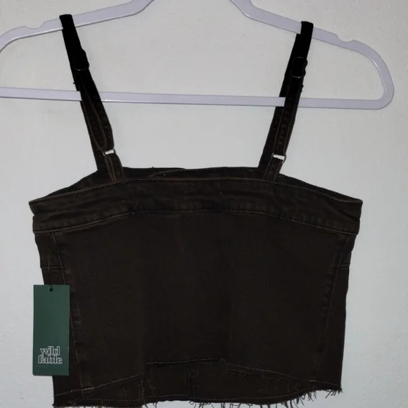Wild Fable Brown Sleeveless Crop Bustier Top - Picture 8 of 13